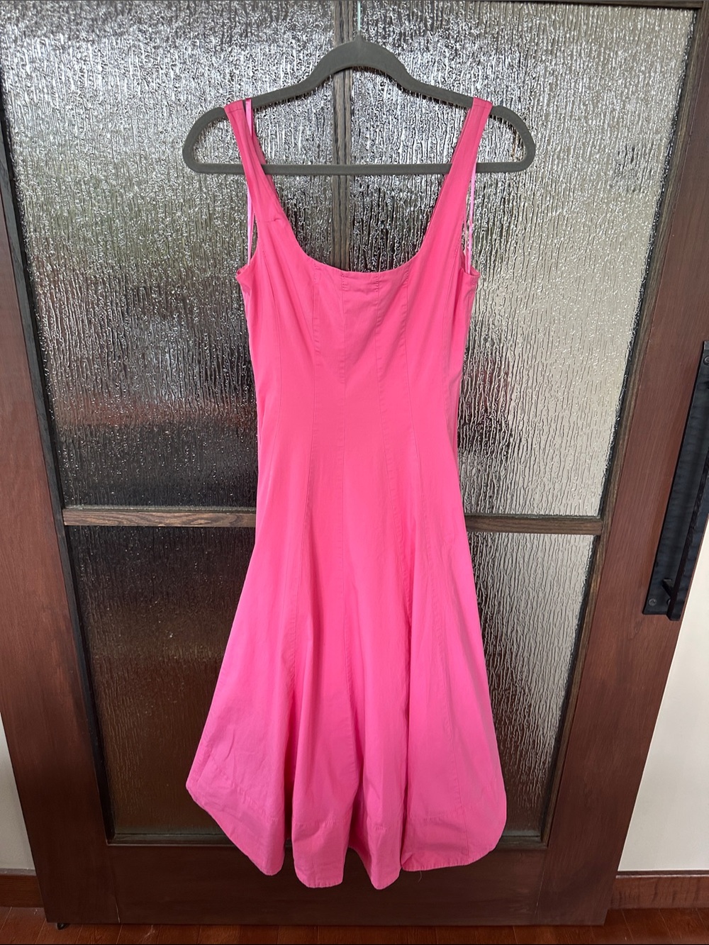 STAUD Pink Square-Neck Midi Dress - Picture 7 of 12